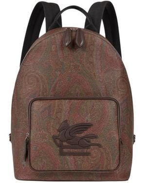 Etro Essential Arnica Backpack With Pegaso - Brown