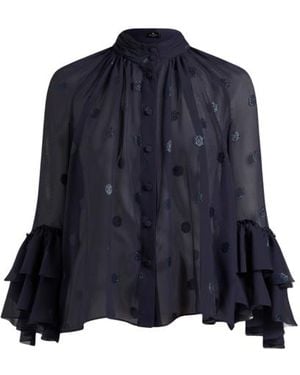 Etro Fil Coupé Georgette Shirt - Blue