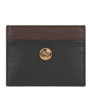 Etro Two-Tone Leather Card Holder - White