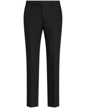 Etro Wool And Mohair Slim-Fit Trousers - Black