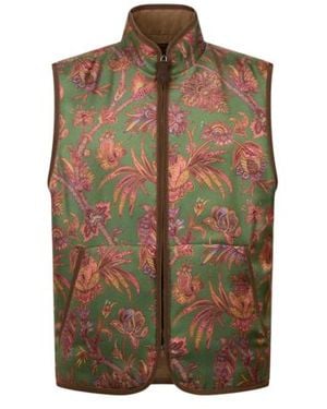 Etro Reversible Silk And Wool Waistcoat - Brown