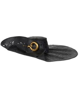Etro Hat With Openwork Motif And Paisley Brooch - Black