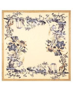Etro Châle En Jacquard De Soie À Motif Floral, Femme - Métallisé