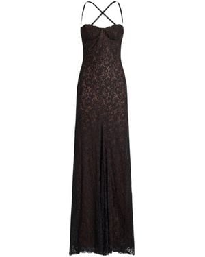 Etro Long Floral Lace Dress - Black