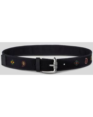 Etro Fabric Belt With Embroideries - Black