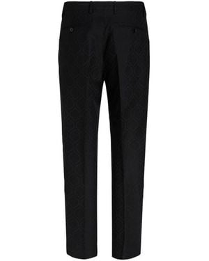 Etro Wool And Cotton Jacquard Pants - Black