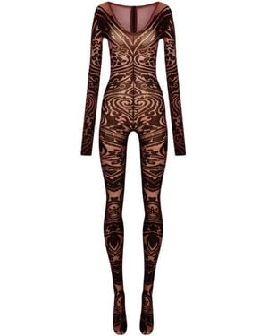 Etro Paisley Tattoo Bodysuit - Brown