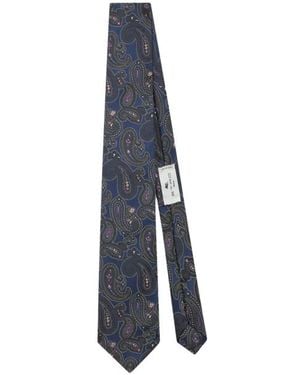 Etro Paisley Silk Jacquard Tie - Blue