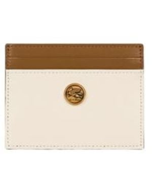 Etro Two-Tone Leather Card Holder - White