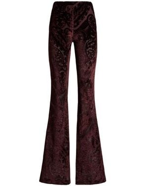 Etro Jacquard Chenille Pants With Lace Effect - Purple