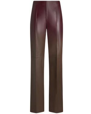 Etro Degradé Leather Trousers - Brown