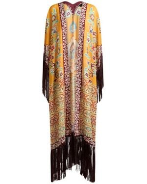 Etro Printed Kaftan With Fringing - Yellow