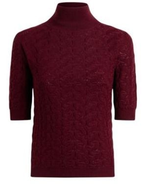 Etro Wool Mock-Neck Sweater With Paisley Detailing - Red