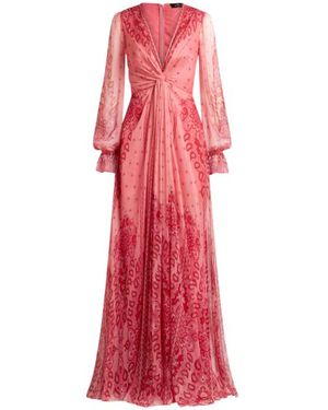 Etro Long Printed Silk Dress - Red