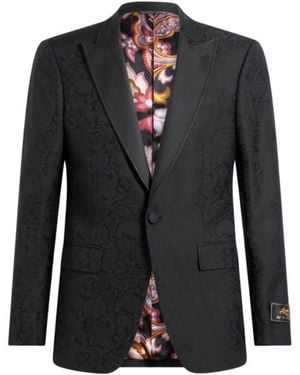 Etro Single-Breasted Floral Blazer - Black