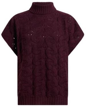 Etro Wool-Blend Turtleneck Sweater With Paisley Detailing - Purple