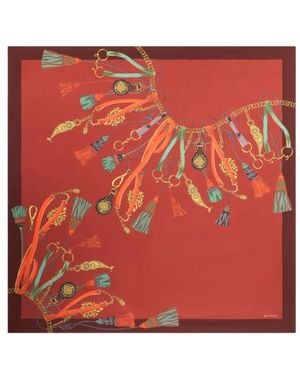 Etro Silk Scarf With Charm Motif - Red
