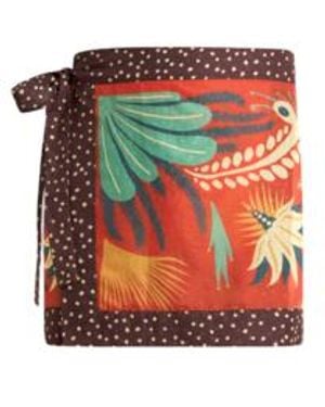 Etro X Tabby Booth Cotton Cover-Up Mini Skirt With Placed Print - White