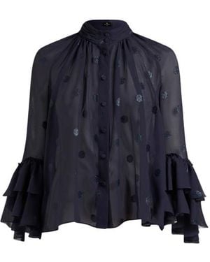 Etro Fil Coupé Georgette Shirt - Blue