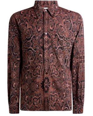 Etro Paisley Jacquard Jersey Shirt - Brown
