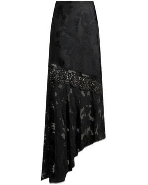 Etro Fil-Coupé Chiffon Maxi Skirt - Black