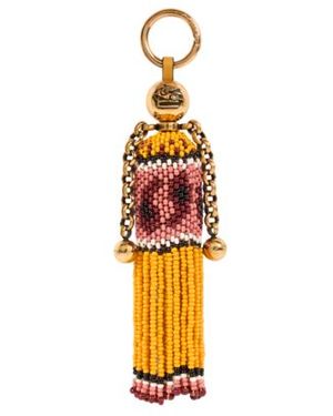 Etro Charm Bambolina Con Perline, Donna - Bianco