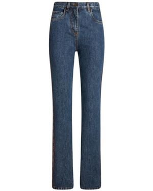 Etro Regular Fit Jeans With Foliage Pockets in Black | Lyst