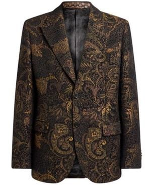 Etro Giacca Monopetto Jacquard - Marrone