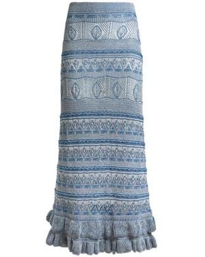 Etro Crocheted Cotton Maxi Skirt - Blue