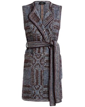 Etro Long Bouclé Jacquard Waistcoat - Grey