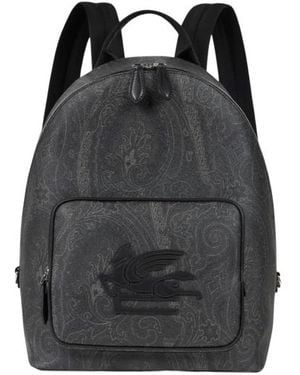 Etro Sac À Dos Essential Arnica Avec Pegaso, Homme - Noir