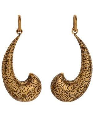 Etro Enameled Paisley Earrings - Metallic