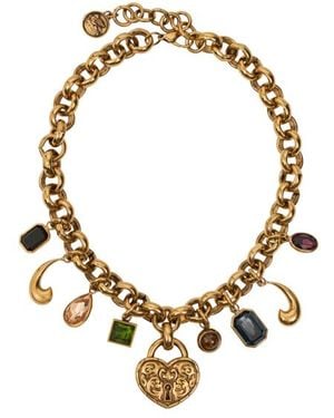 Etro Collana Con Lucchetto, Gemme E Paisley, Donna - Metallizzato