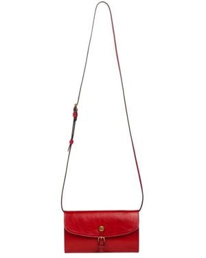 Etro Leather Pony Wallet With Shoulder Strap - Red