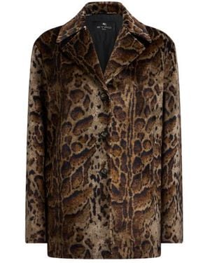 Etro Cappotto Corto - Marrone