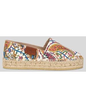 Etro Printed Cotton Espadrilles - White