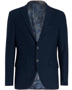 Etro Worked Weave Jersey Jacket - Blue