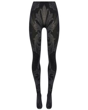 Etro Metallic-Jacquard-Strumpfhose, Damen, Größe - Schwarz