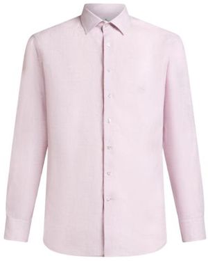 Etro Linen Shirt With Pegaso Embroidery - Pink