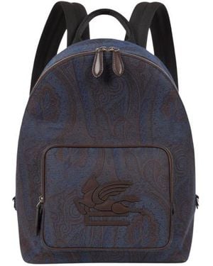 Etro Essential Jacquard Backpack - Blue