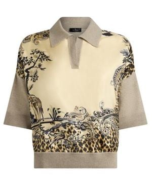 Etro Wool-Blend Jumper With Placed Animal And Paisley Print - White