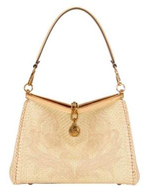 Etro Tasche Vela Mittelgross Aus Bast, Damen - Natur