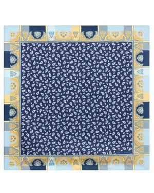 Etro Paisley Silk Pocket Square - Blue