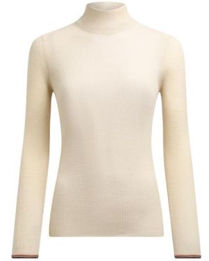 Etro Wool Jacquard Turtleneck Jumper - White