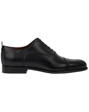 Etro Leather Oxford Shoes With Paisley Details - Black