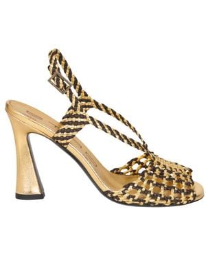 Etro Woven High-Heeled Sandals - Metallic