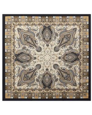 Etro Silk Twill Scarf With Paisley Motif - Metallic