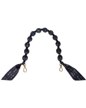 Etro Anse Avec Perles Et Billes En Tissu Imprimé, Femme - Bleu