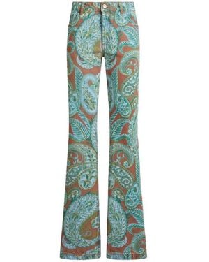 Etro Jean Flare À Motif Paisley All-Over, Femme, Taille - Vert