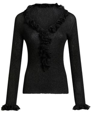 Etro Metallic Top With Flounces - Black